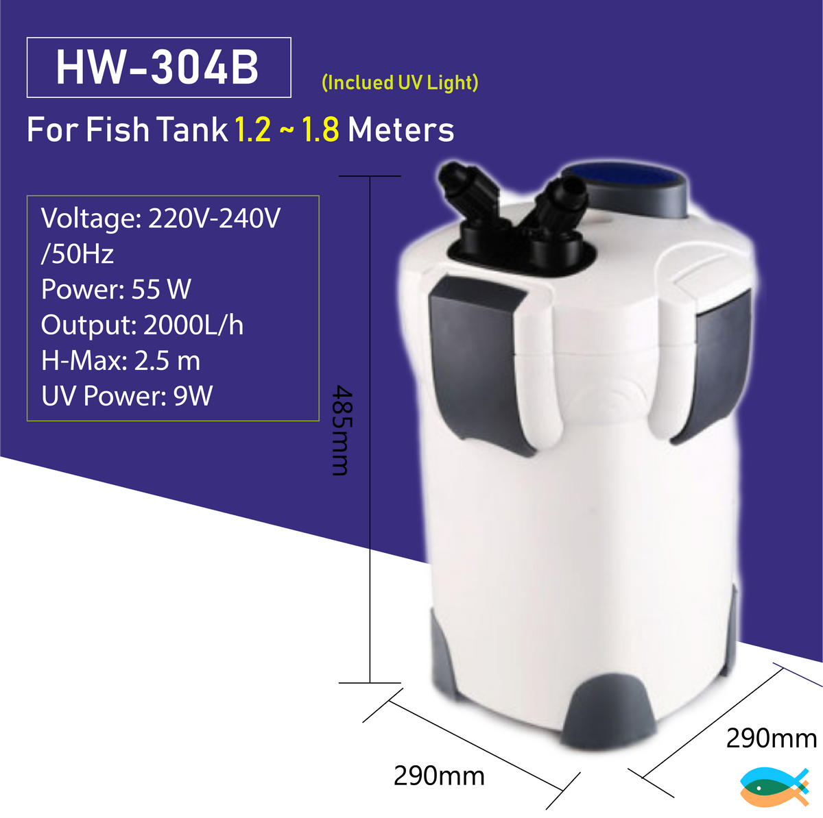 SUNSUN Genuine Replacement Barrel Head HW-304A/B - 2000L/H External Filter