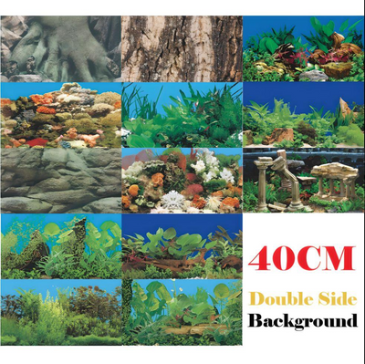 Boyu Aquarium Fish Tank Background Double Side Poster 15.7"(40cm)*3ft/4ft/5ft/6ft