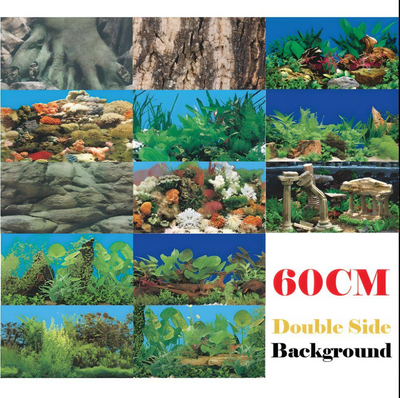 Boyu Aquarium Fish Tank Background Double Side Poster 24"(60cm)*3ft/4ft/5ft/6ft