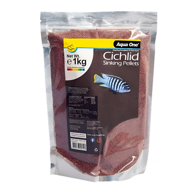 Aqua One 11577 Cichlid Pellet Food Sinking 1kg Bulk Fish Food
