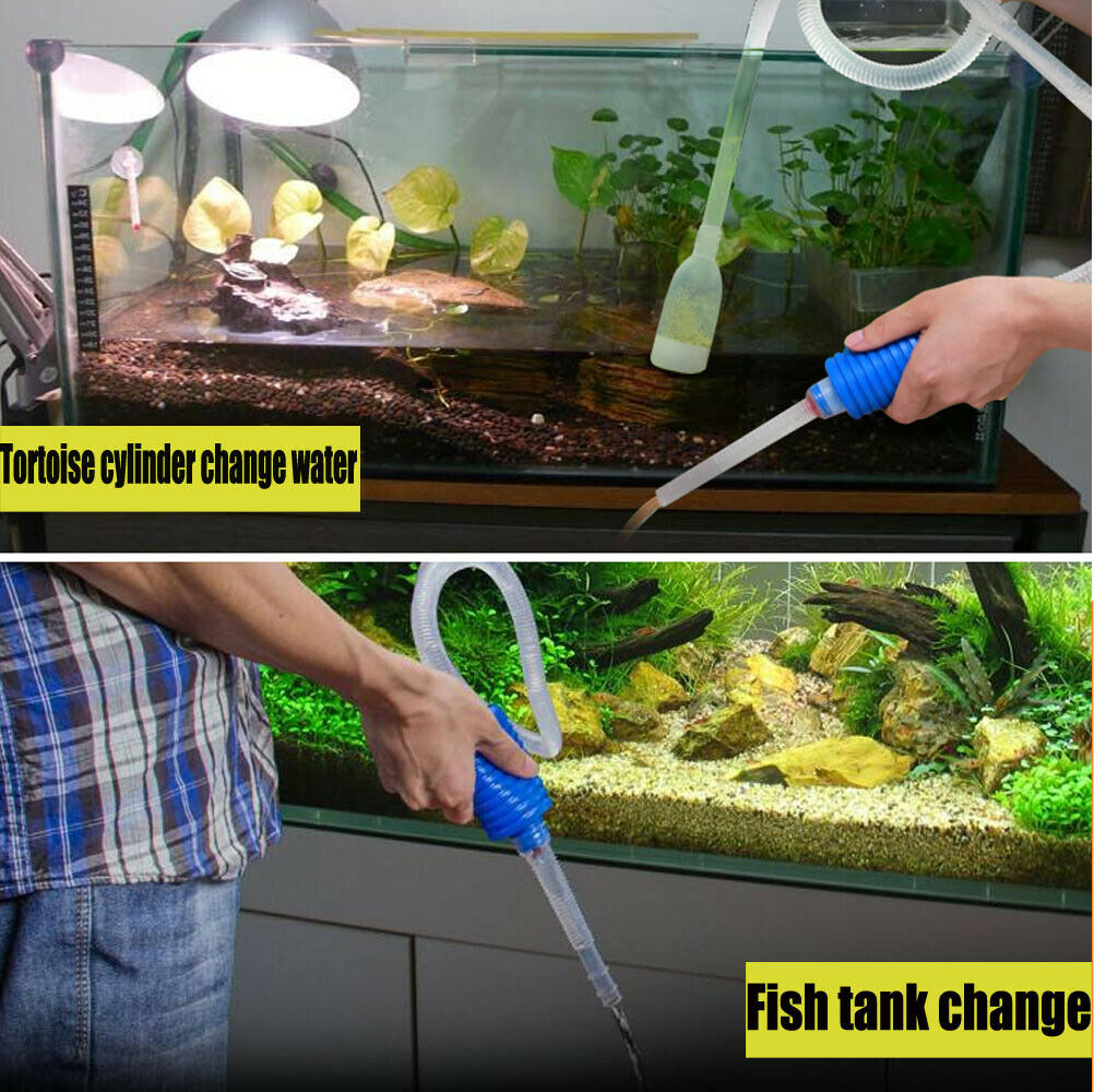 SUNSUN 3pcs 1.7M Fish Tank Siphon Pump Water Change Gravel Cleaner Vacuum