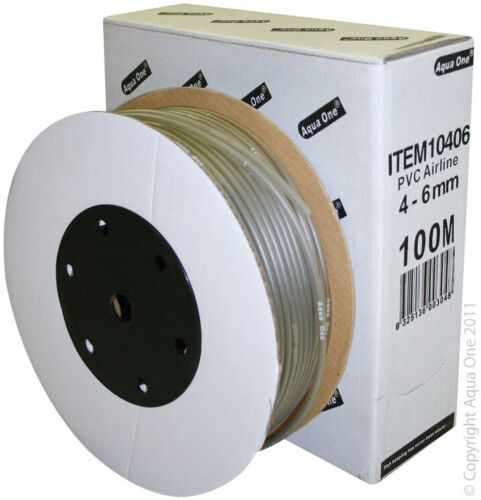Aqua One 10406 Soft PVC Aquarium Airline 4mm 100 Metres Air Line Tubing
