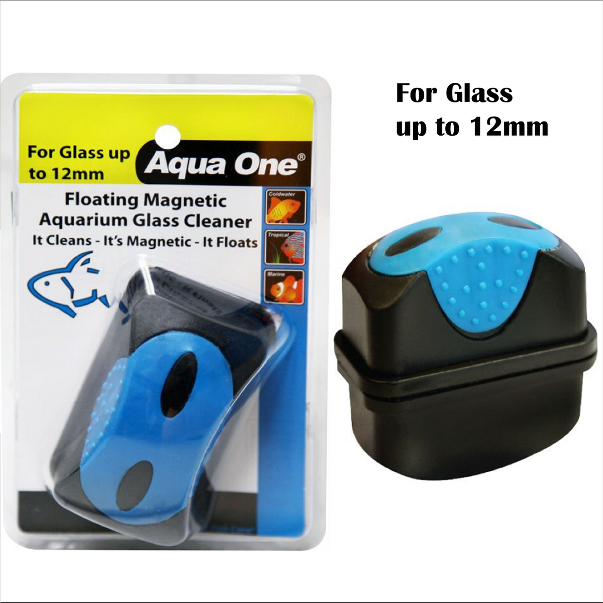 Aqua One Aquarium Fish Tank Floating Magnetic Cleaner For 5/8/12/16mm Glass