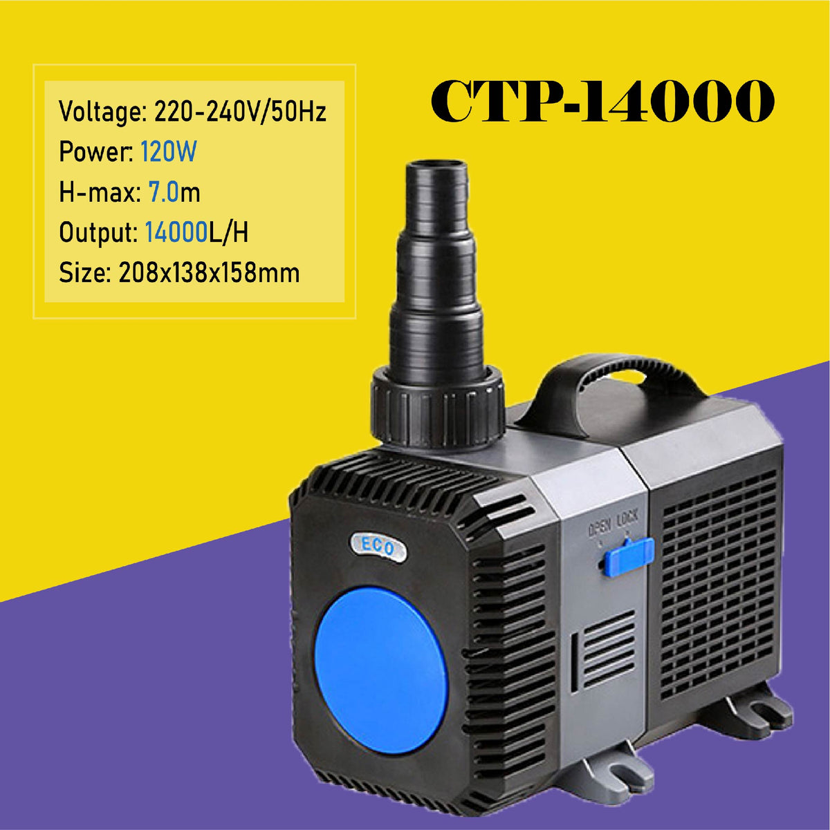 SUNSUN (Grech) CTP Submersible 5000-16000L/H Water Pump Aquarium Marine Fish Tank Fountain Pond