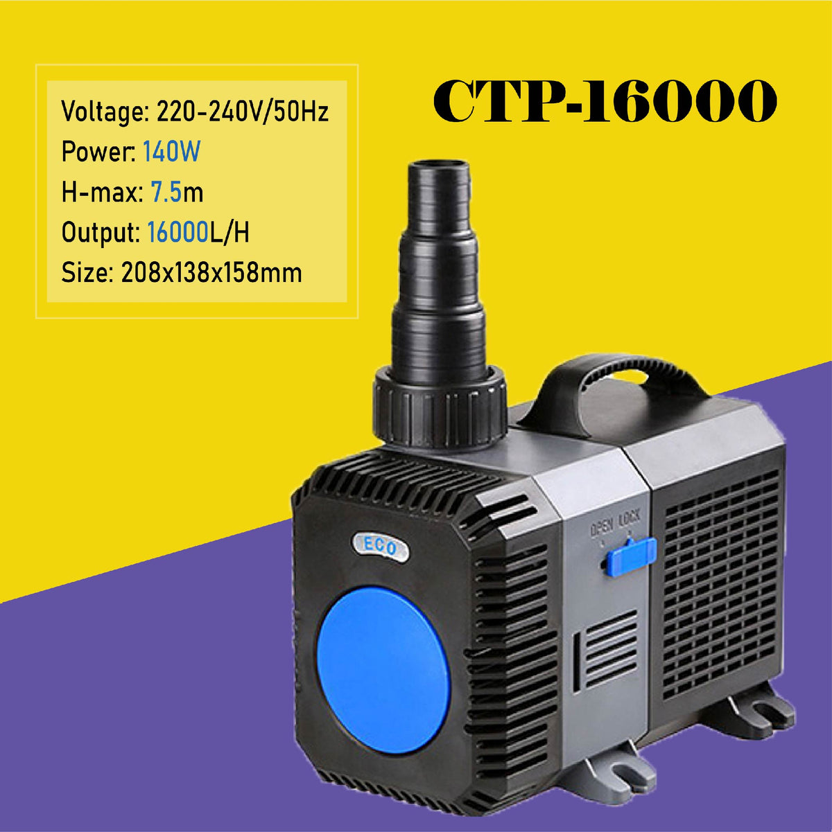 SUNSUN (Grech) CTP Submersible 5000-16000L/H Water Pump Aquarium Marine Fish Tank Fountain Pond