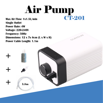 SUNSUN Aquarium Air Pump Oxygen Fountain Pond Water Fish Tank