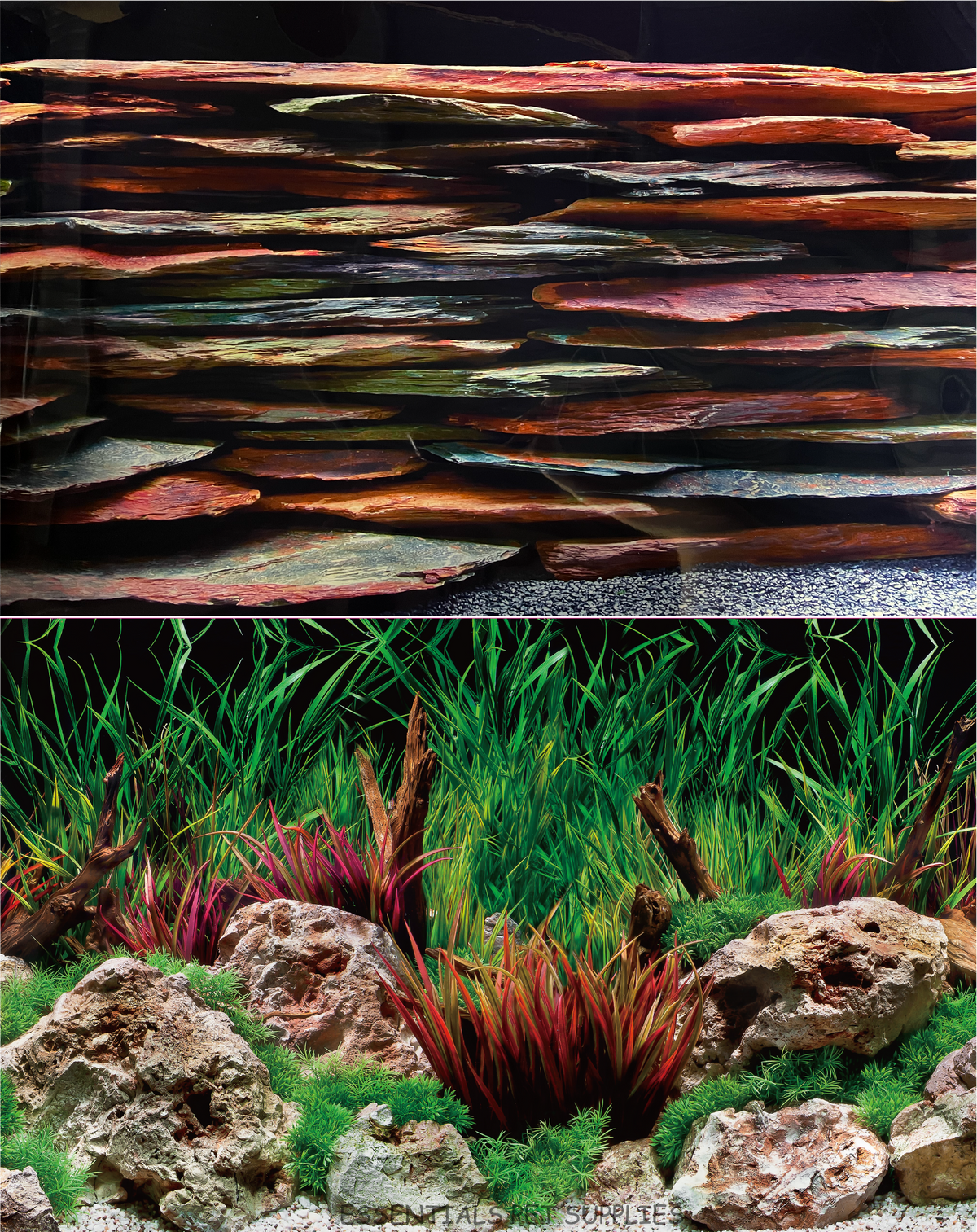 Aquarium Fish Tank Background Double Side Poster 40"(100cm)*3ft/4ft/5ft/6ft