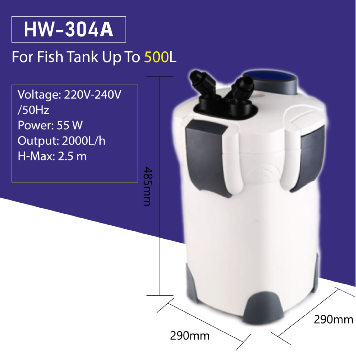 HW-304A SUNSUN 2000L/H External Canister Filter/Pump Free Shipping
