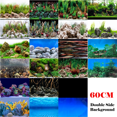 Aquarium Fish Tank Background Double Side Poster 24"(60cm)*3ft/4ft/5ft/6ft