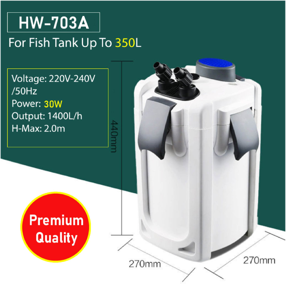 SUNSUN Genuine Replacement Barrel Head HW-703A/B - 1400L/H External Filter