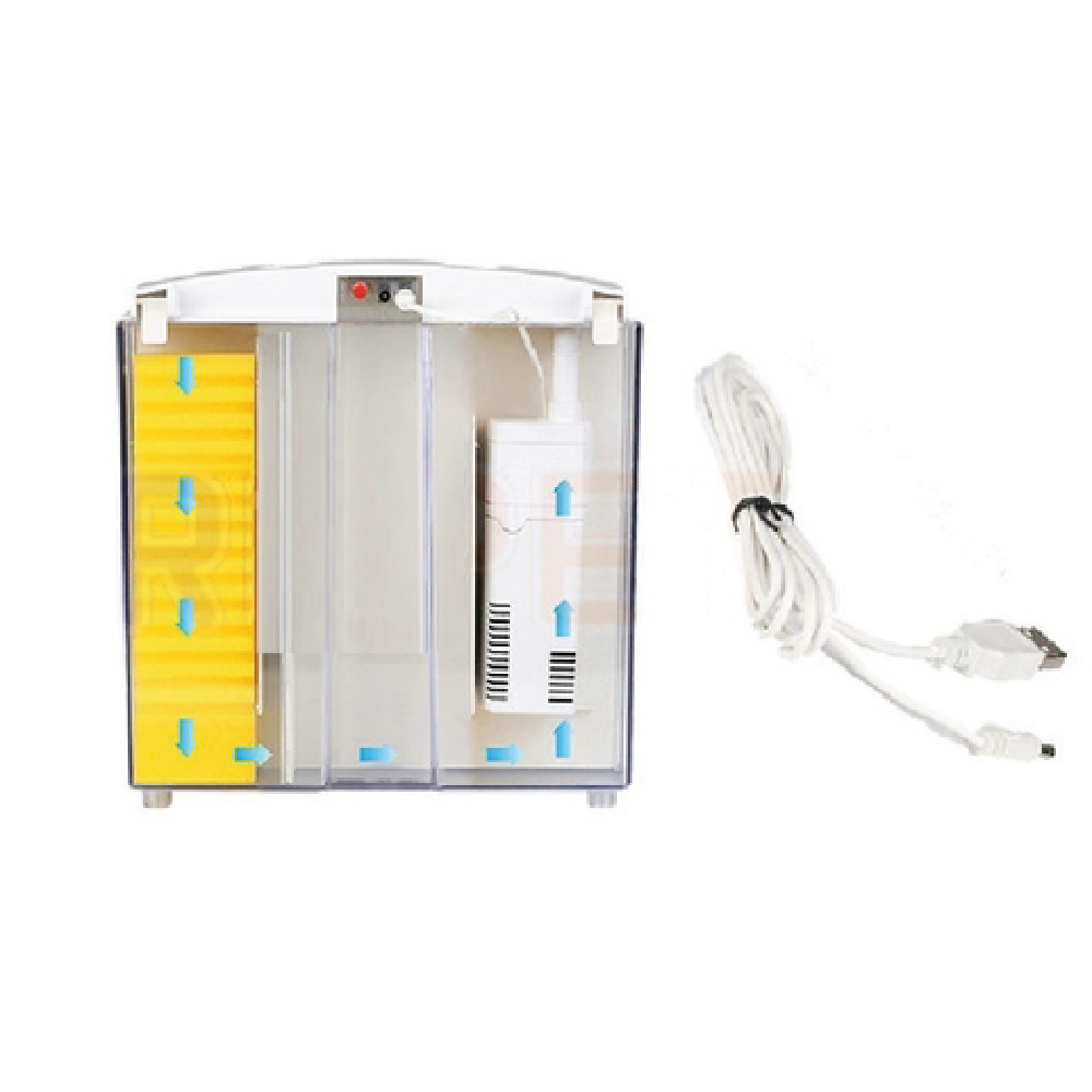 SUNSUN Small Curved Front Desktop 4L Acrylic Aquarium Fish Tank with LED Light and Filter