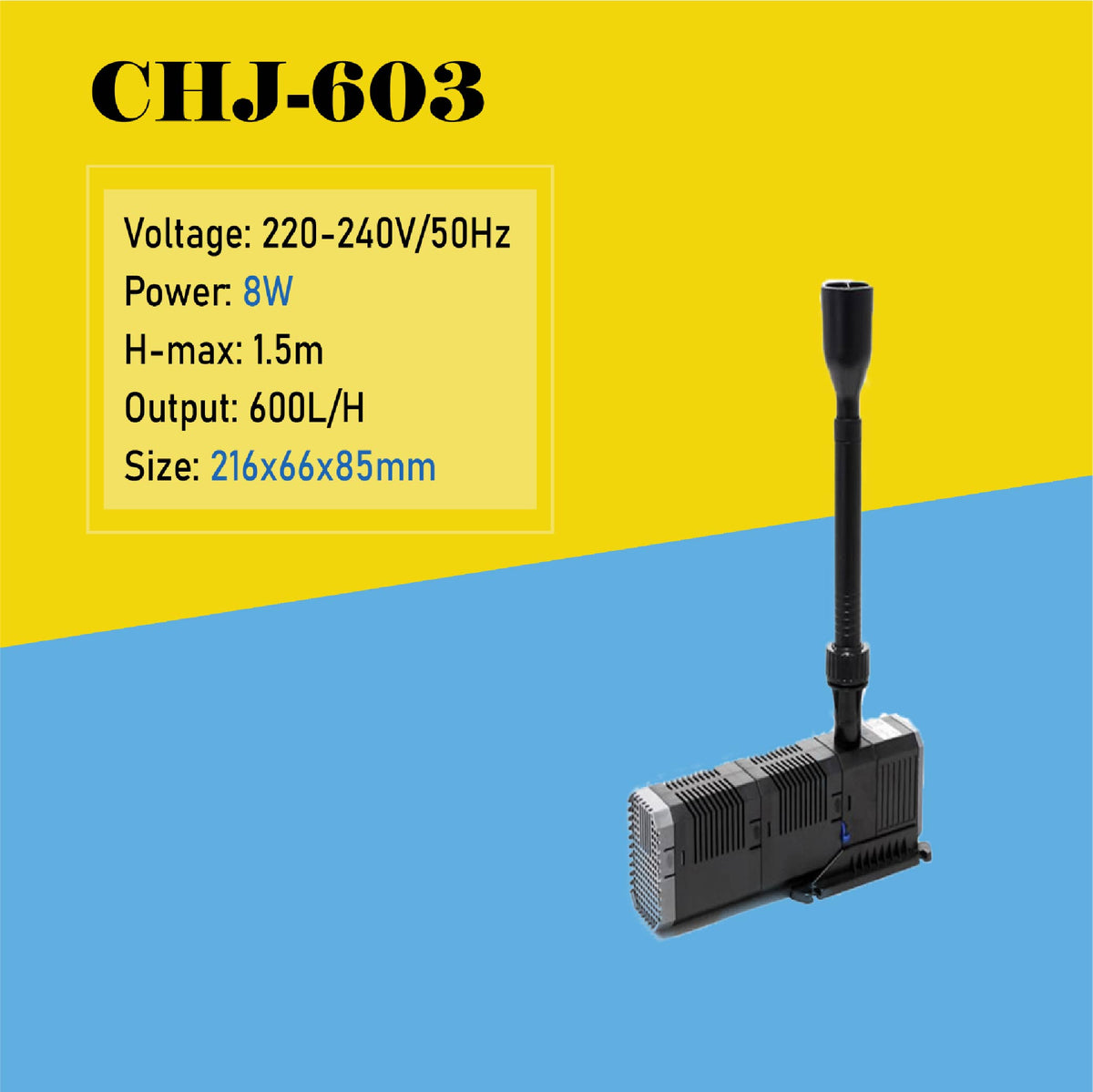 Sunsun (Grech) Brand New Submersible 600-4500L/H Fountain pump with Fountain Heads