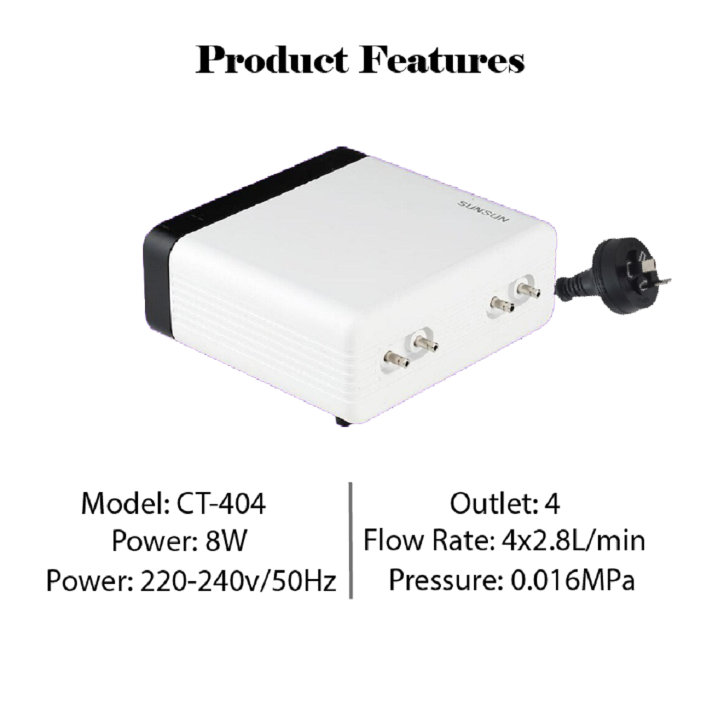 SUNSUN Aquarium Air Pump Oxygen Fountain Pond Water Fish Tank 2&4 Outlet AU