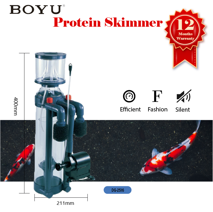 BOYU 1400L/H Protein Skimmer Reef Marine Fish Tank DT-2516