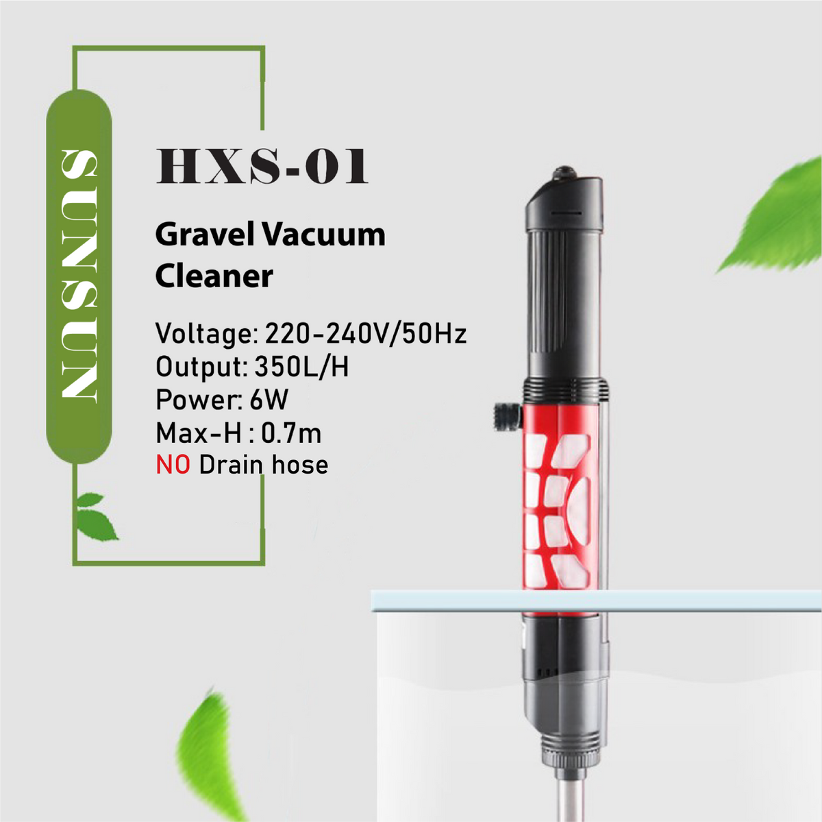 SUNSUN brand new 6W 350L/H AC electric gravel vacuum cleaner