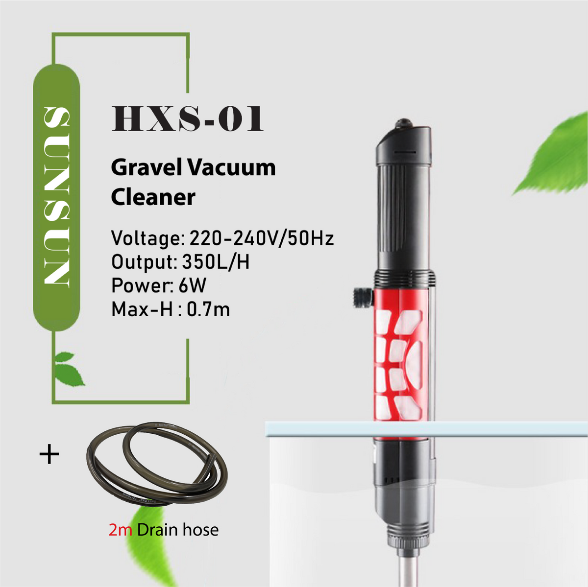 SUNSUN brand new 6W 350L/H AC electric gravel vacuum cleaner