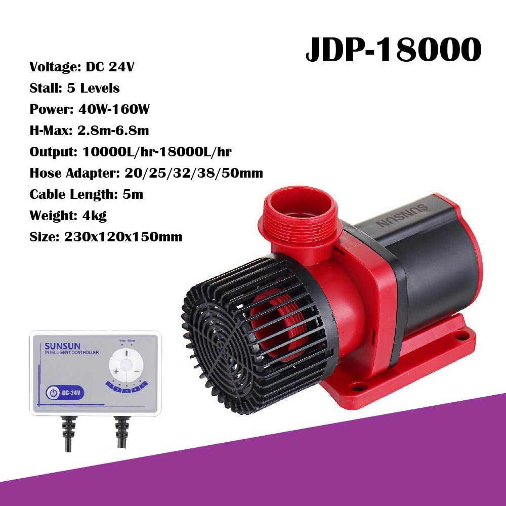 SUNSUN JDP Quiet Submersible 5-Speed Adjustable Water Pump with Controller