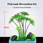 SUNSUN Fish tank Decoration Set Coconut Tree and Rocks Large