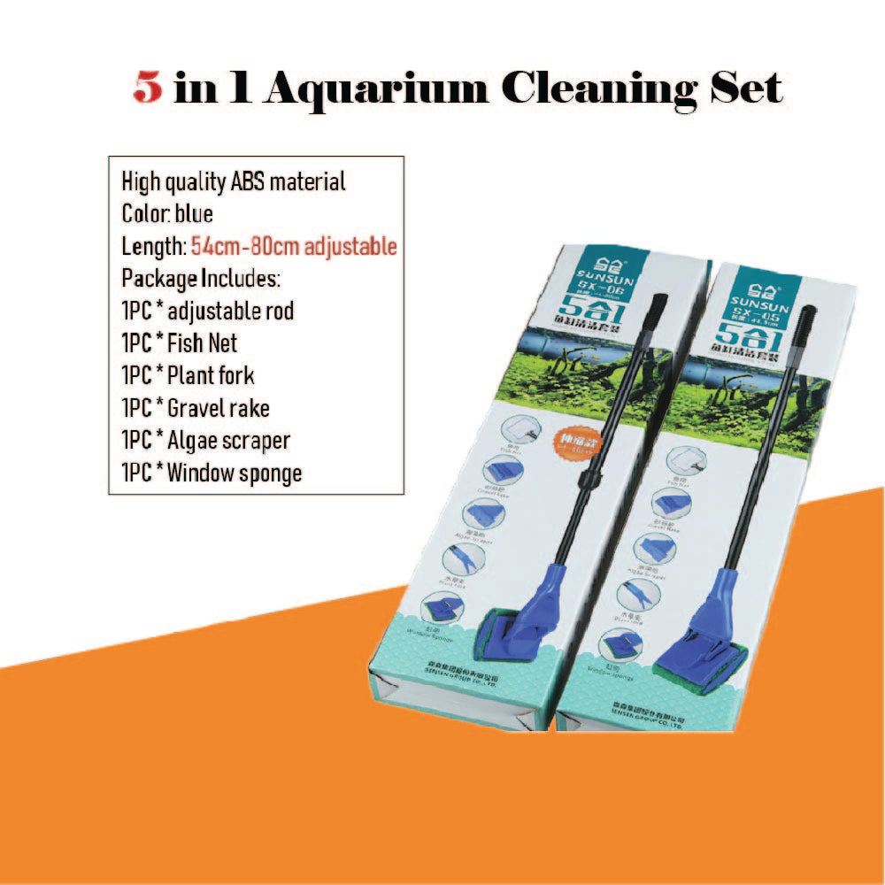 Sunsun 54cm-80cm Length adjustable Fish tank 5 in 1 Maintenance Cleaning Kit