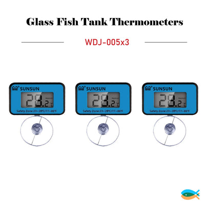 3pcs SUNSUN Digital LCD Fish Tank Thermometer Aquarium Temperature Meter