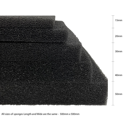 SUNSUN 50x50x1.5cm/2cm/3cm/4cm/5cm Aquarium Bio-Sponge Filter Biochemical Foam Pad Blac