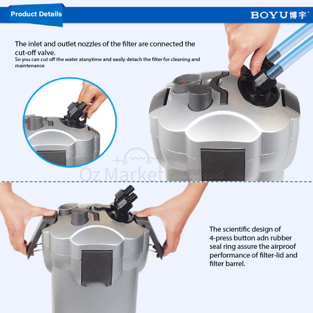 Boyu Ef-25 & Efu-25 - 750L/h Canister Aquarium Filter For 250-450L Tank External Filter