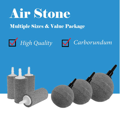Aquarium Cylinder Round Air Stone Oxygen Bubbles Fish Tank Pond Pump