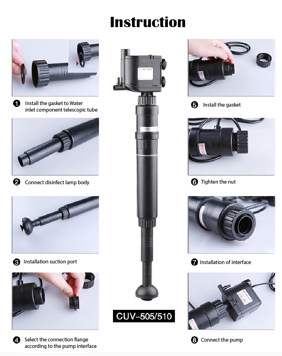 SUNSUN(GRECH) CUV 3W/5W/10W pond aquarium UV light sterilizer