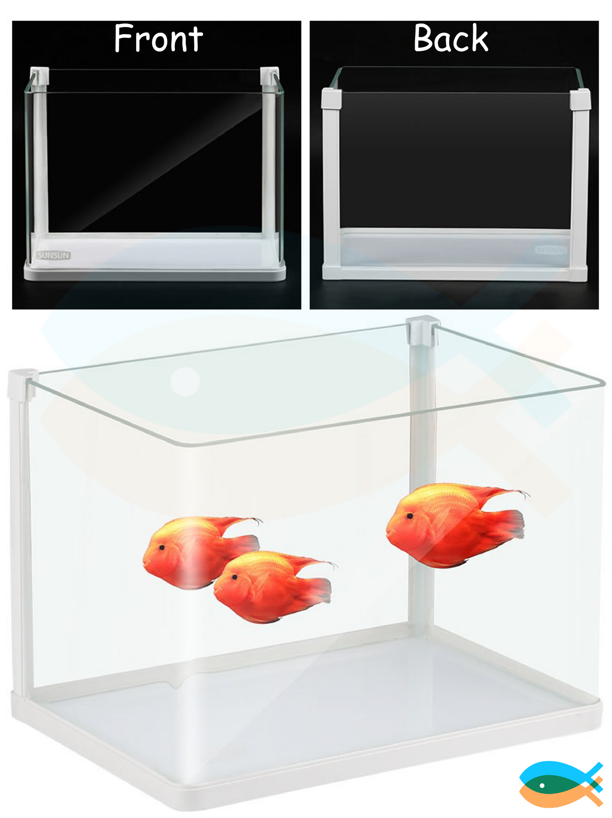 SUNSUN HRK-380 21L Open top Curved Front View Aquarium Fish Tank Complete Set