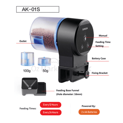 Sunsun Aquarium Automatic Feeder Power Supply 2Pcs Aa Battery(Without Battery) Fish Feeders