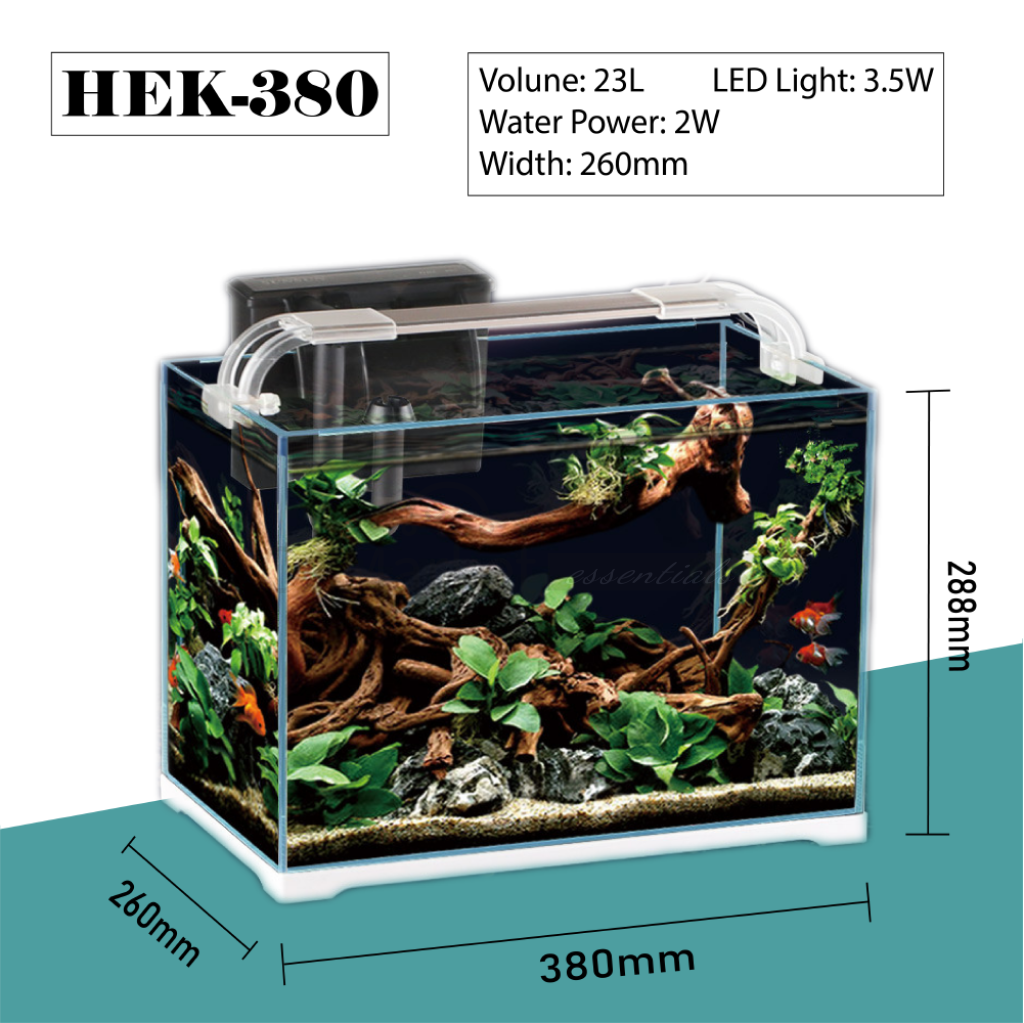 Sunsun Hek-380 23L Brand New Open Top Aquarium Fish Tank Complete Set Aquariums